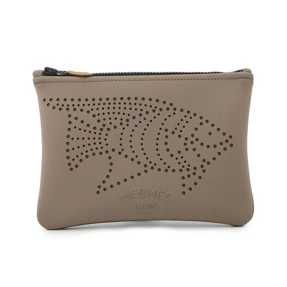 HERMES Traffic Jam Size PM Nylon Taupe Grey - Picture 1 of 7